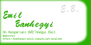 emil banhegyi business card